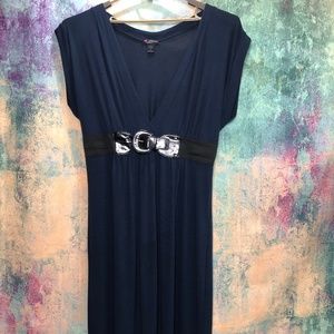 📌 Delirious Dark blue Plus Size Maxi Dress